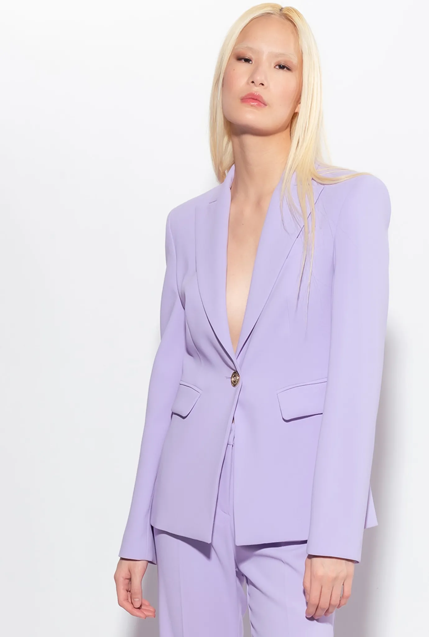 Tailleurs Et Ensembles|PINKO Blazer Droit Stretch Lilas - Sorbet Fonce