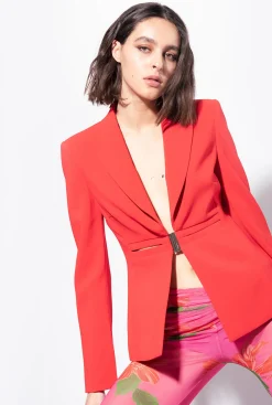 Tailleurs Et Ensembles|PINKO Blazer Elegant Stretch Rouge Formule 1