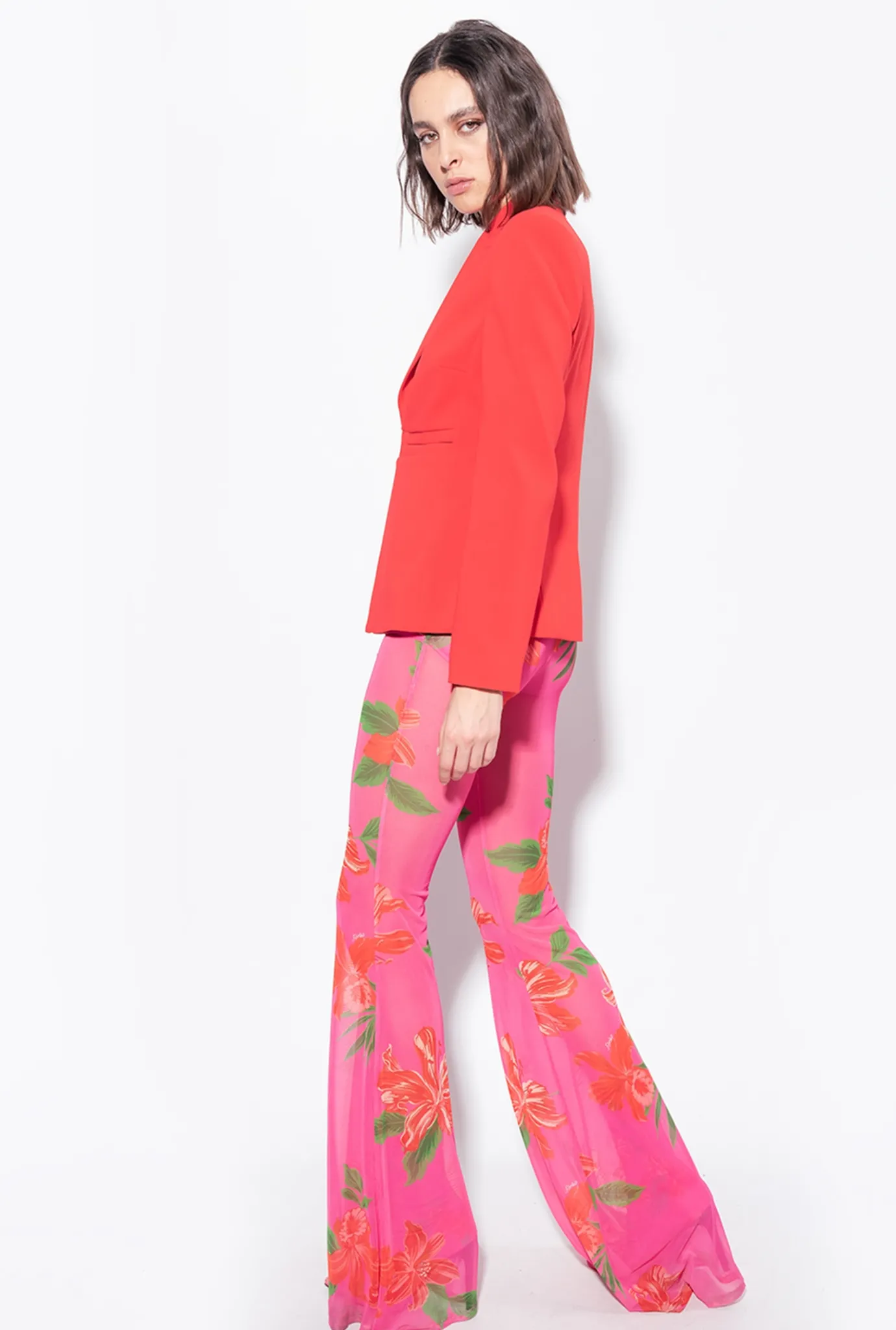 Tailleurs Et Ensembles|PINKO Blazer Elegant Stretch Rouge Formule 1