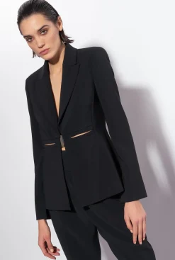 Tailleurs Et Ensembles|PINKO Blazer Elegant Stretch Noir Limousine