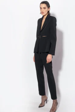 Tailleurs Et Ensembles|PINKO Blazer Elegant Stretch Noir Limousine