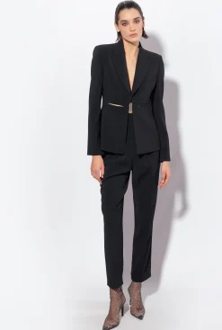 Tailleurs Et Ensembles|PINKO Blazer Elegant Stretch Noir Limousine