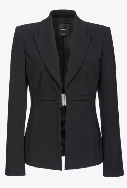Tailleurs Et Ensembles|PINKO Blazer Elegant Stretch Noir Limousine