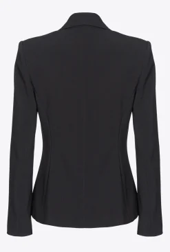 Tailleurs Et Ensembles|PINKO Blazer Elegant Stretch Noir Limousine