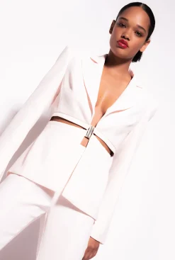 Tailleurs Et Ensembles|PINKO Blazer Elegant Stretch Rose Nuage