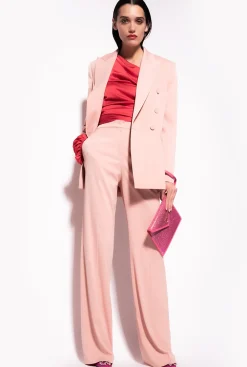 Tailleurs Et Ensembles|PINKO Blazer En Crepe Envers Satin Rose - Camee