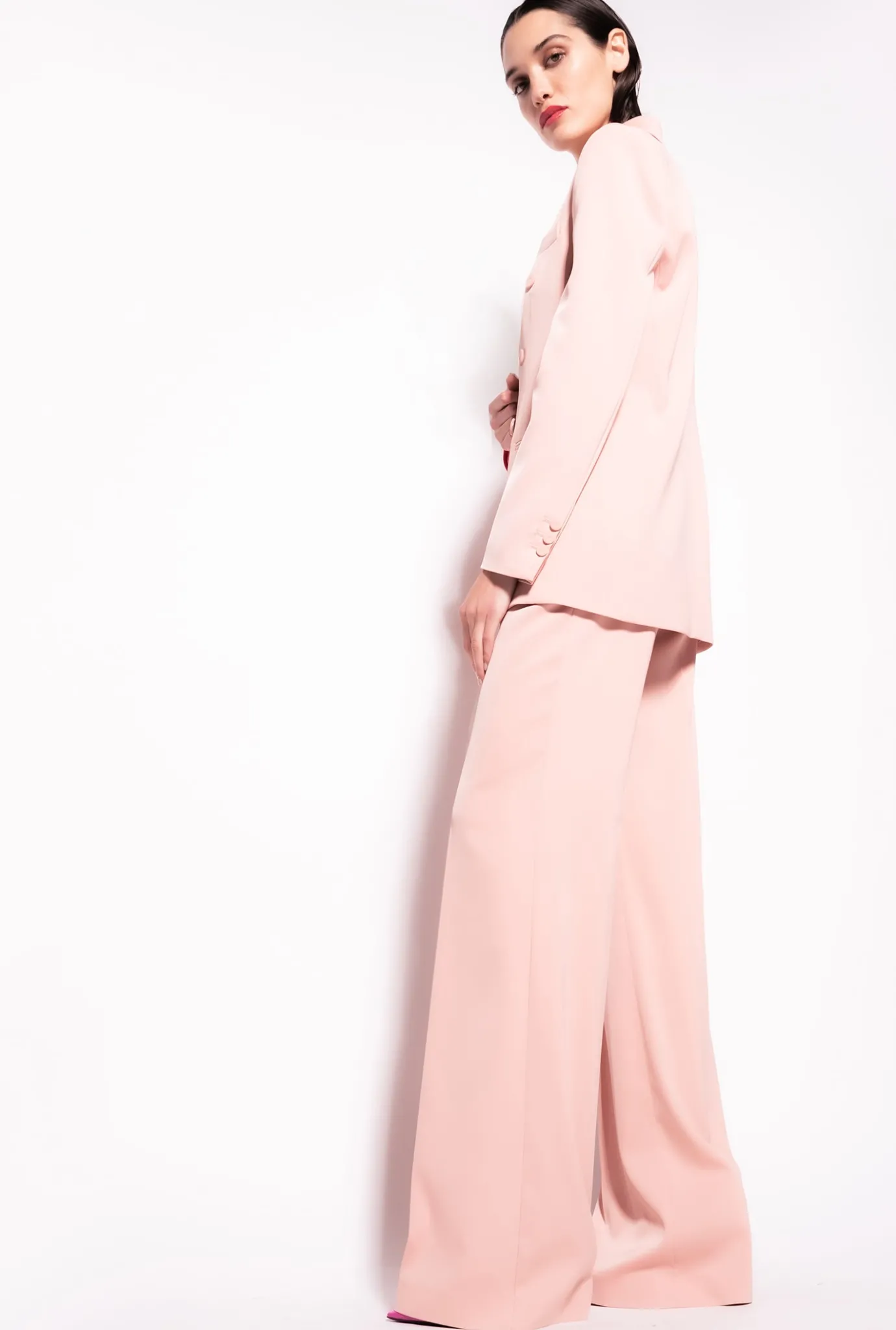 Tailleurs Et Ensembles|PINKO Blazer En Crepe Envers Satin Rose - Camee