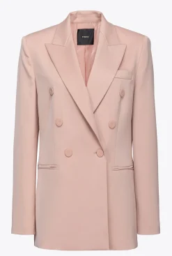 Tailleurs Et Ensembles|PINKO Blazer En Crepe Envers Satin Rose - Camee