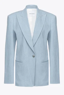 Tailleurs Et Ensembles|PINKO Blazer En Denim Confort Delavage Bleach Down