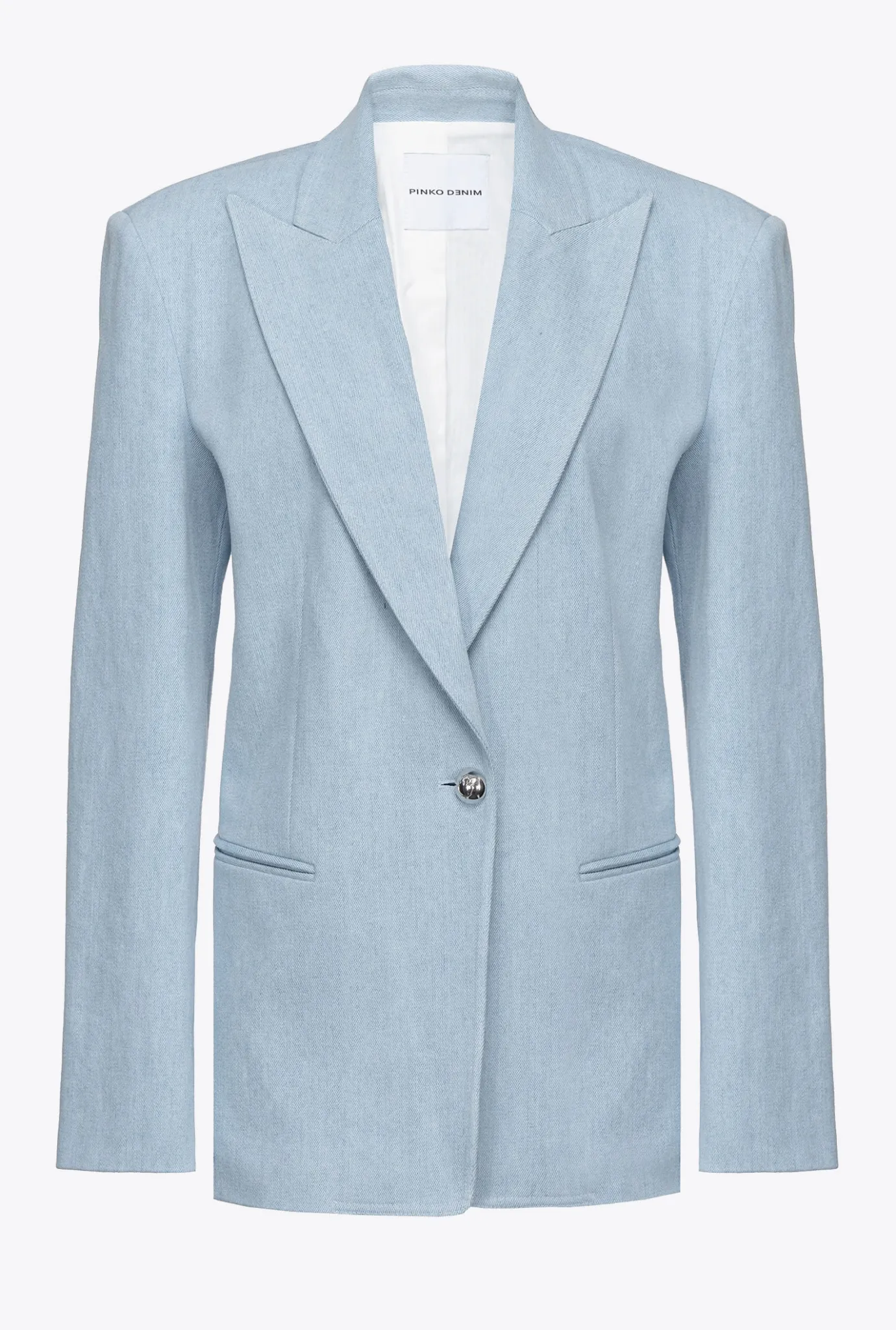 Tailleurs Et Ensembles|PINKO Blazer En Denim Confort Delavage Bleach Down