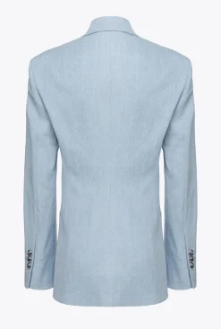 Tailleurs Et Ensembles|PINKO Blazer En Denim Confort Delavage Bleach Down