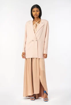 Tailleurs Et Ensembles|PINKO Blazer En Maille Rose-Fumee De Rose