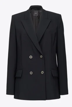 Vestes|PINKO Blazer Oversize Stretch Noir Limousine