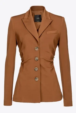 Tailleurs Et Ensembles|PINKO Blazer Slim En Tissu Technique Marron - Basset