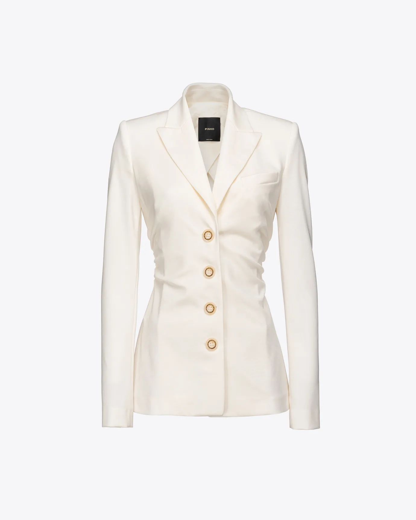 Tailleurs Et Ensembles|PINKO Blazer Slim En Tissu Technique Blanc-Blanche-Neige