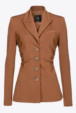 Tailleurs Et Ensembles|PINKO Blazer Slim En Tissu Technique Marron - Basset