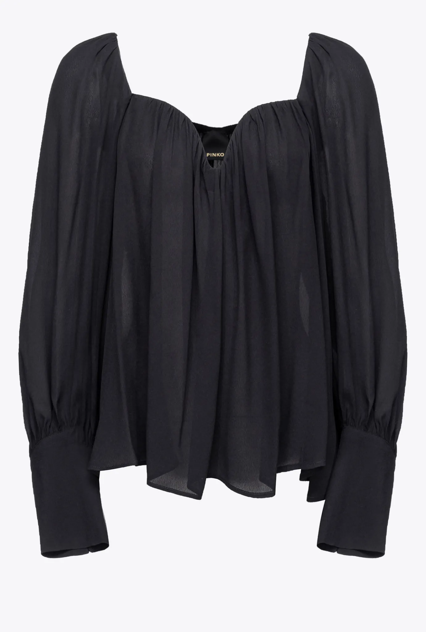 Chemises Et Blouses|PINKO Blouse A Encolure Coeur Noir Limousine