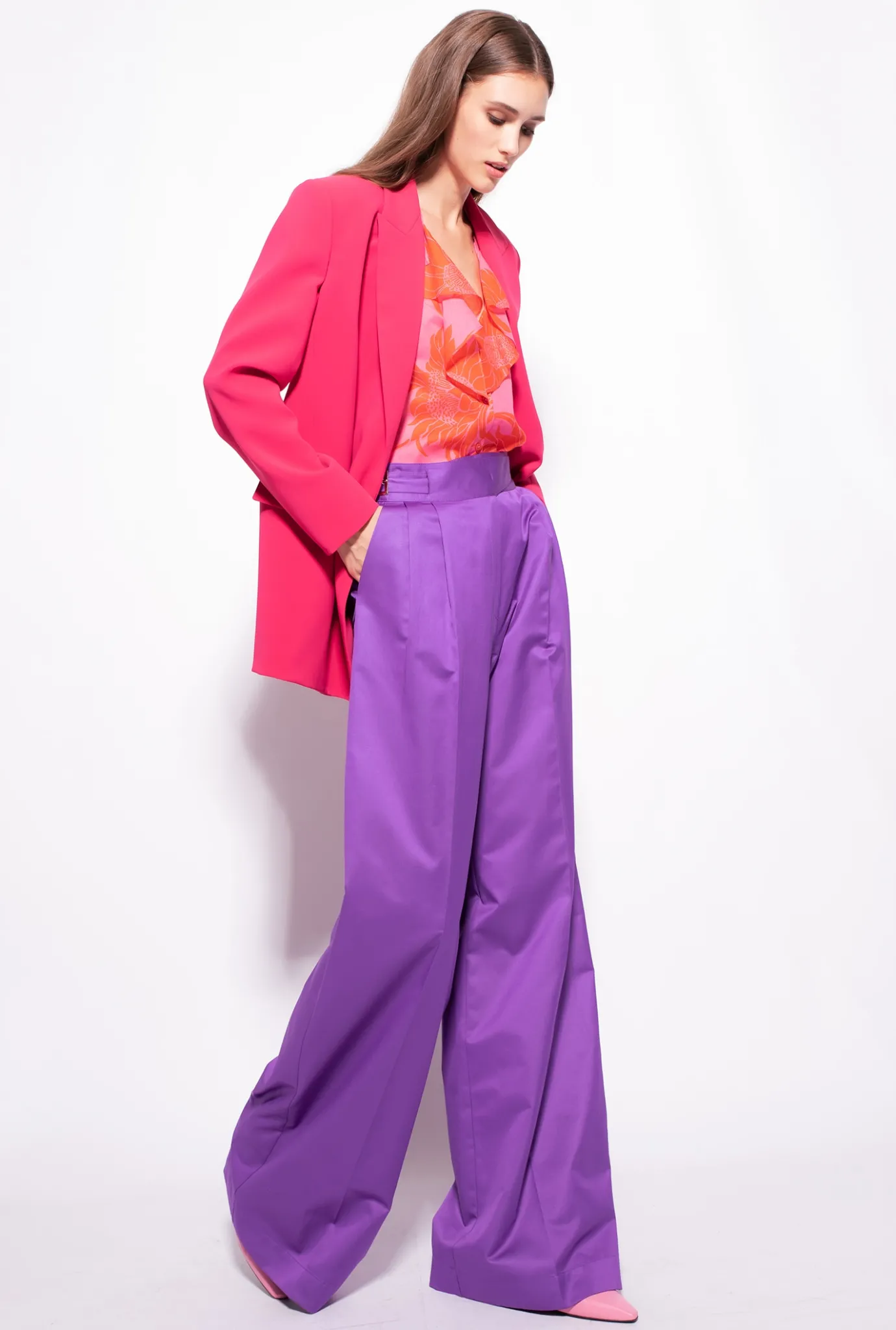Chemises Et Blouses|PINKO Blouse A Imprime Grande Fleur Rose/Rouge