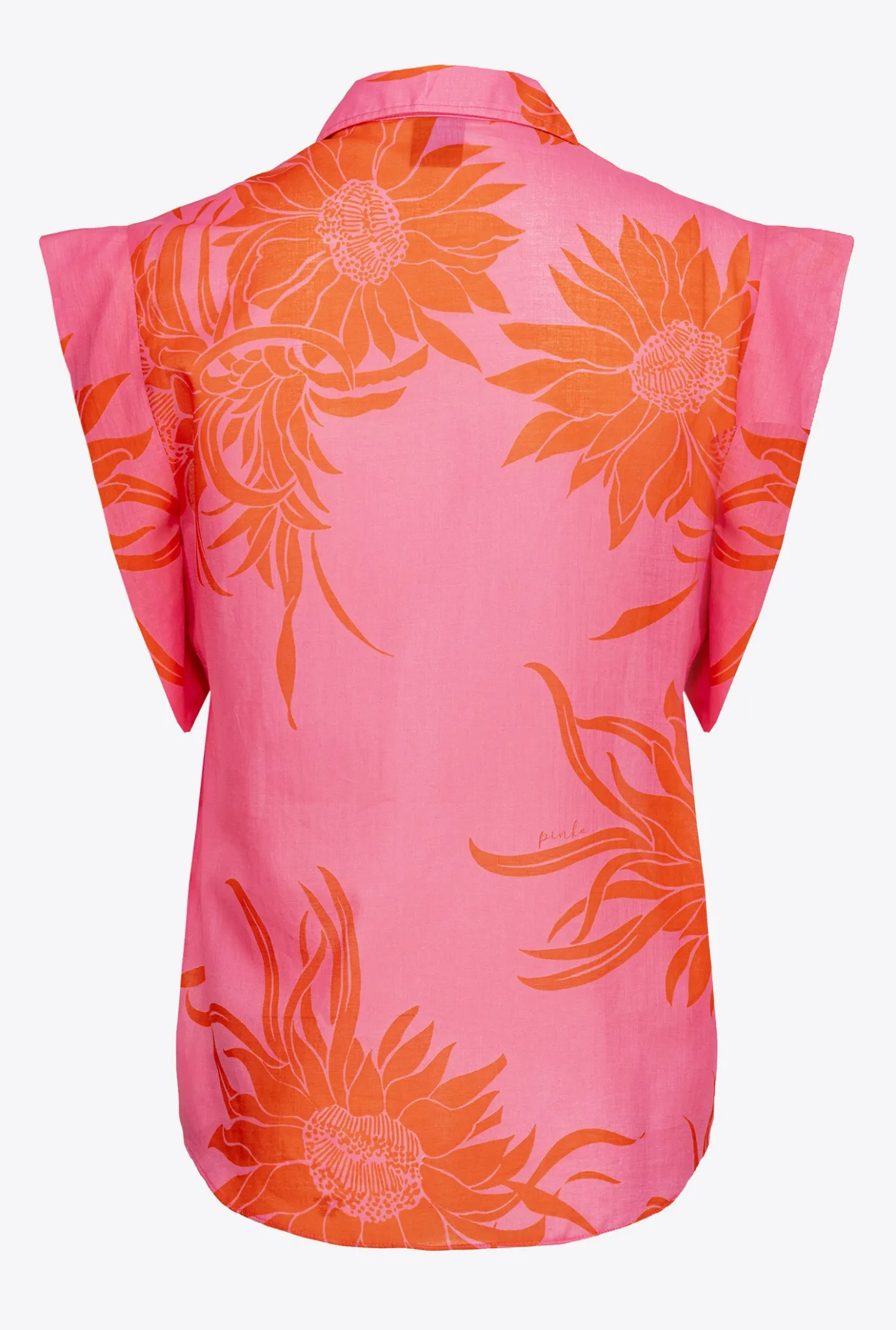 Chemises Et Blouses|PINKO Blouse A Imprime Grande Fleur Rose/Rouge