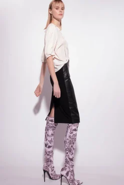 Chemises Et Blouses|PINKO Blouse A Lacets Rose Fume Blanc