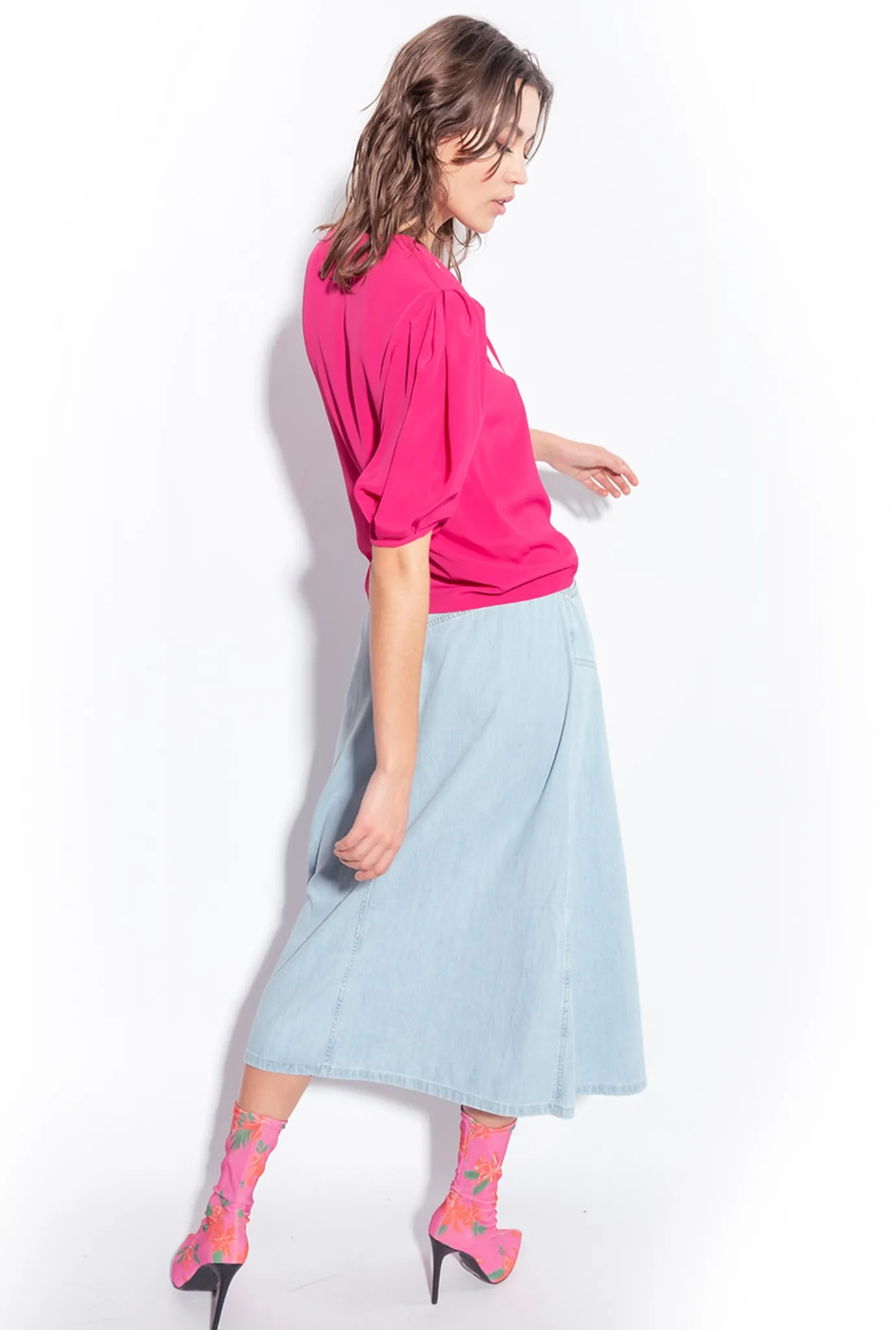 Chemises Et Blouses|PINKO Blouse A Lacets Fuchsia Cosy
