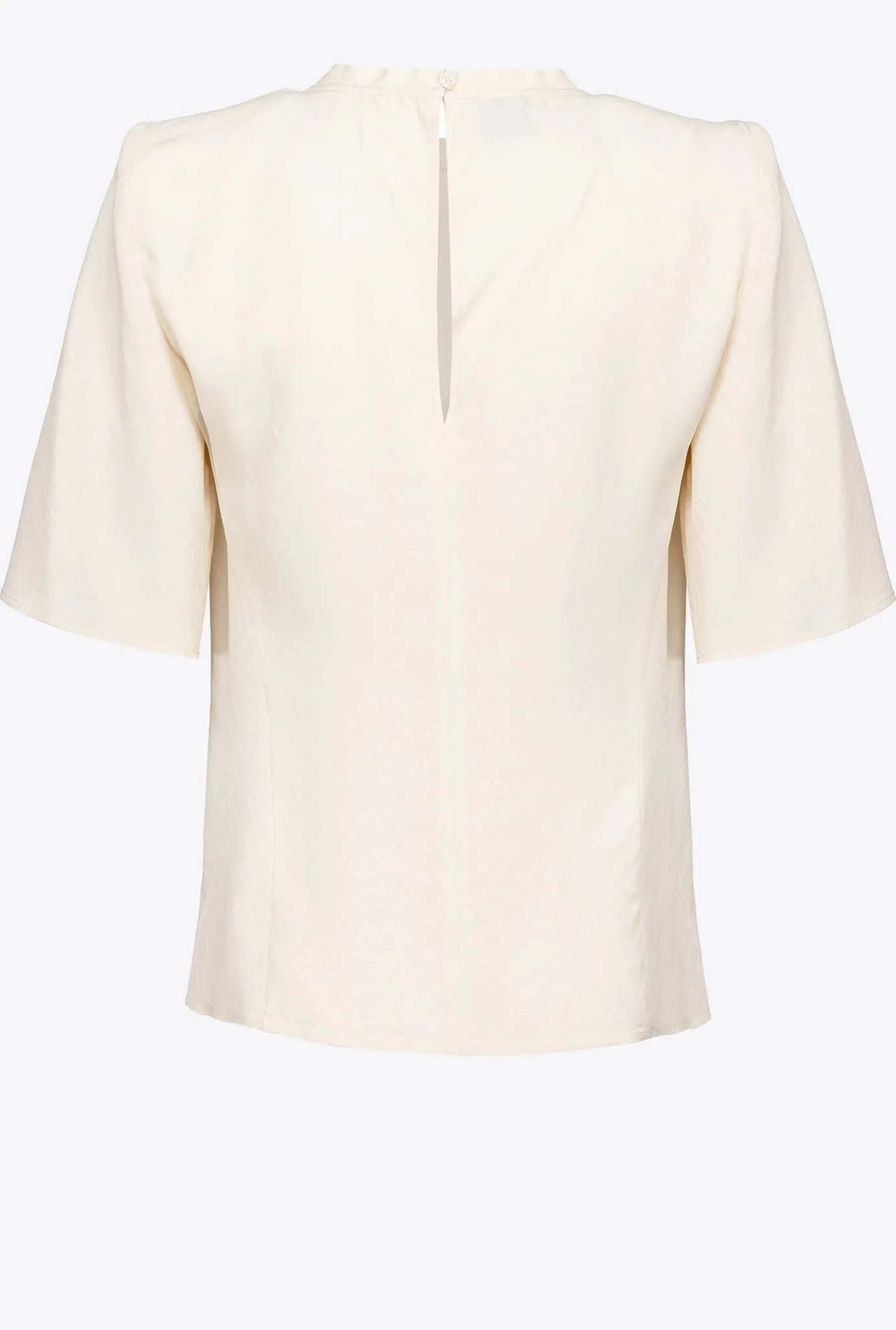 Chemises Et Blouses|PINKO Blouse A Manches Courtes En Jacquard Rose Fume Blanc
