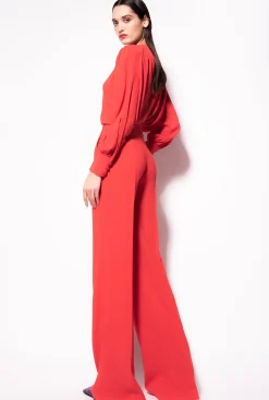 Tailleurs Et Ensembles|PINKO Blouse Boutonnee Rouge Formule 1