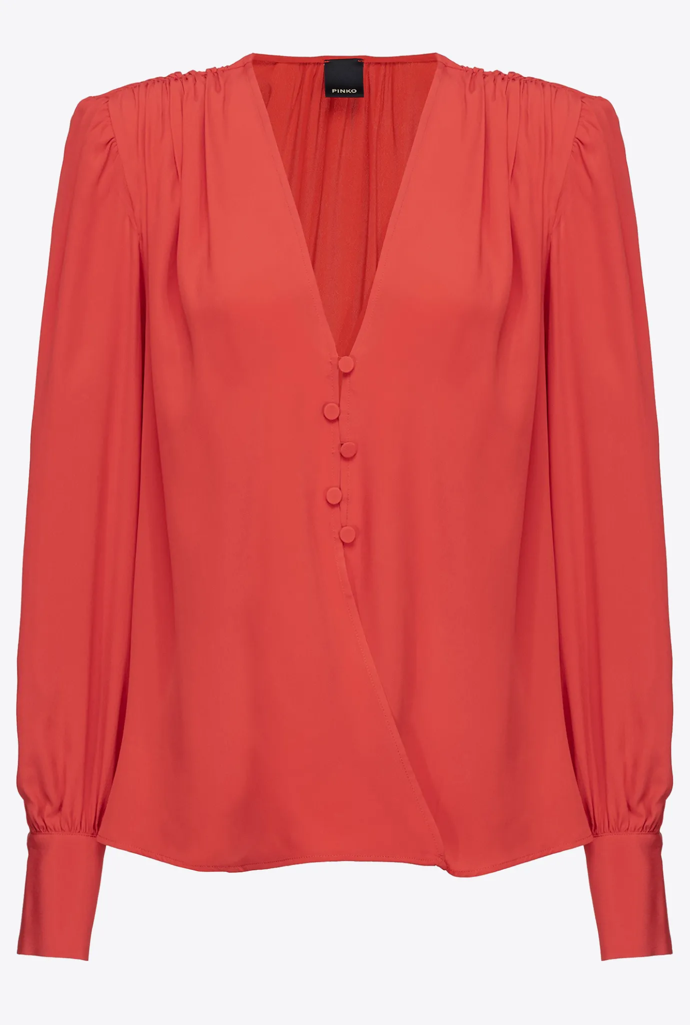 Tailleurs Et Ensembles|PINKO Blouse Boutonnee Rouge Formule 1