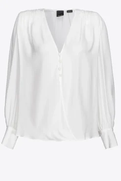 Tailleurs Et Ensembles|PINKO Blouse Boutonnee Blanc Nimbus