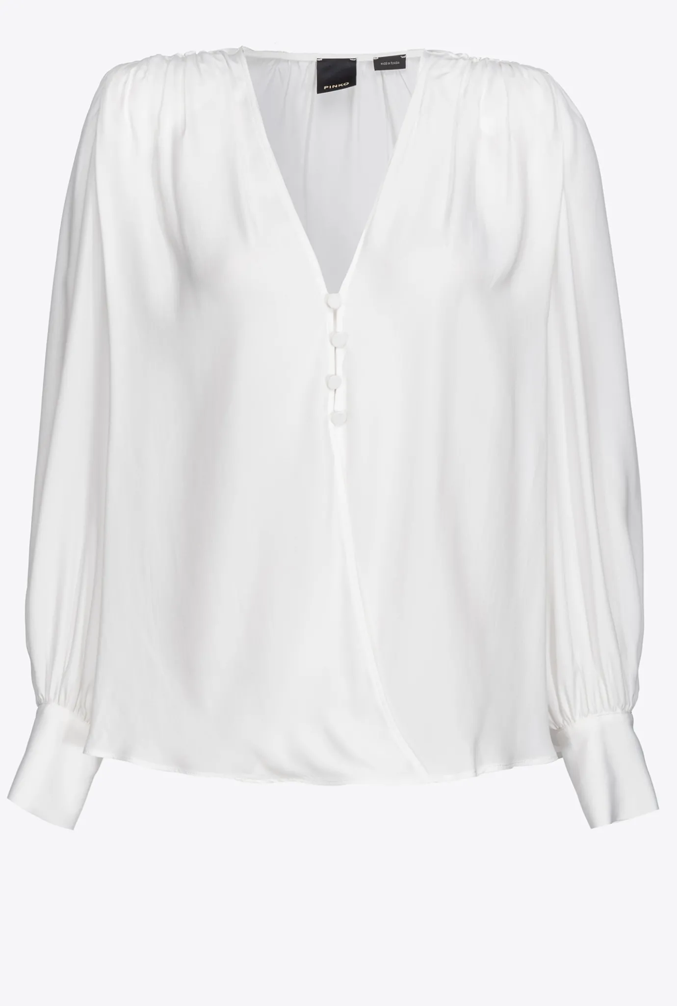 Tailleurs Et Ensembles|PINKO Blouse Boutonnee Blanc Nimbus
