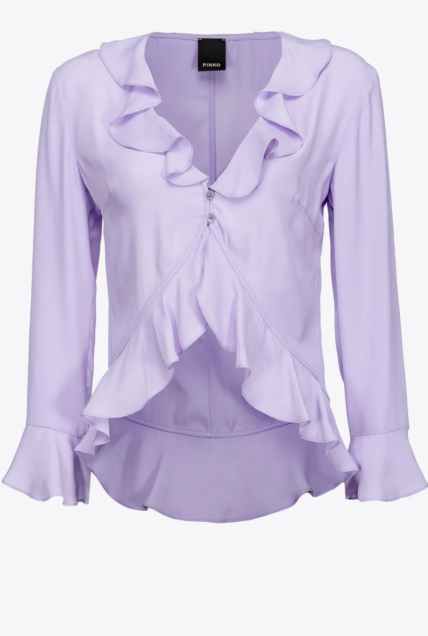 Chemises Et Blouses|PINKO Blouse Courte Volantee Violet Tulipe