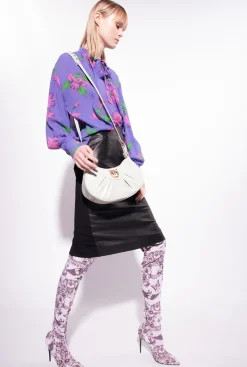 Chemises Et Blouses|PINKO Blouse Croisee A Imprime Iris Violet/Rose/Vert