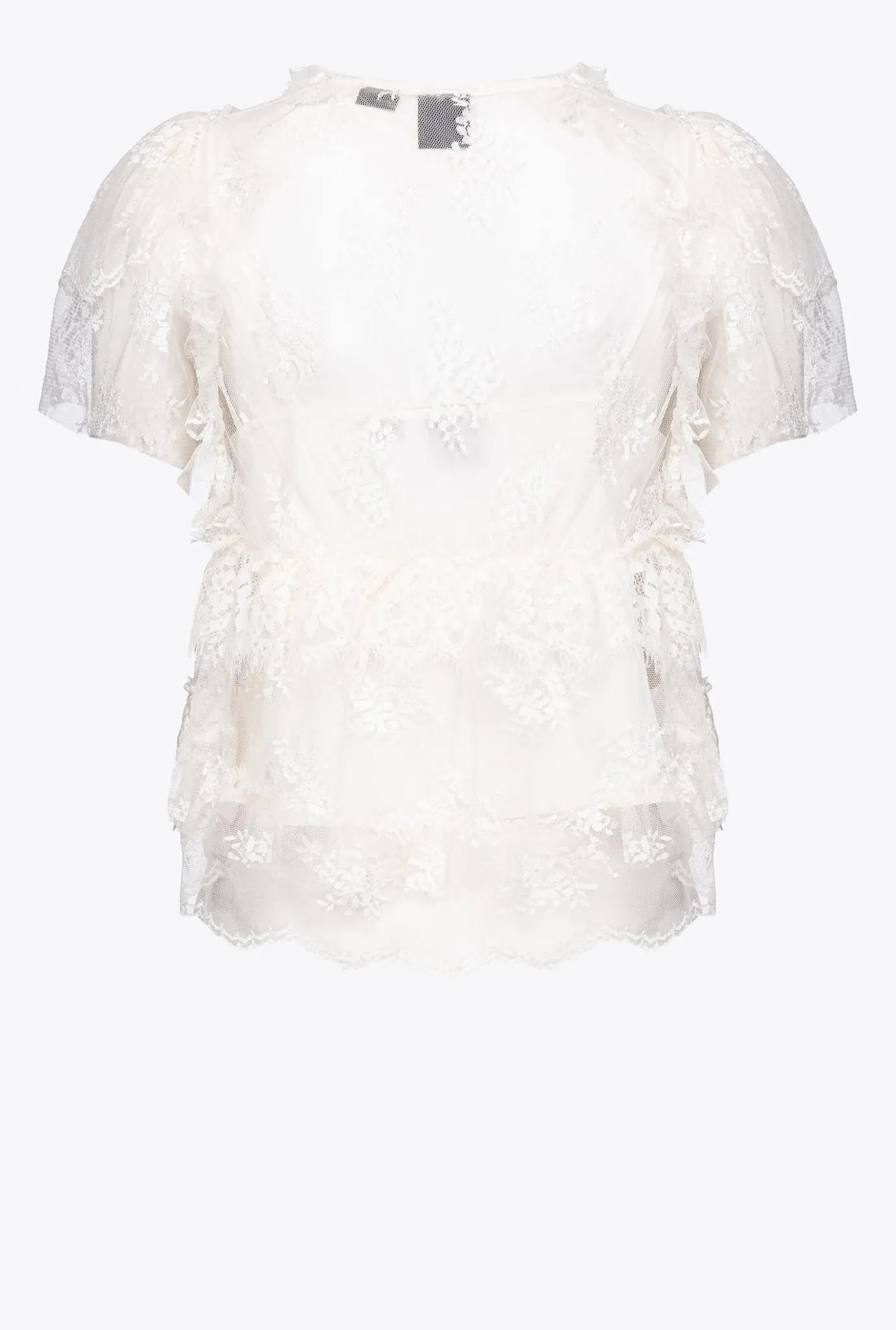 Topwear|PINKO Blouse En Dentelle Blanc Nimbus