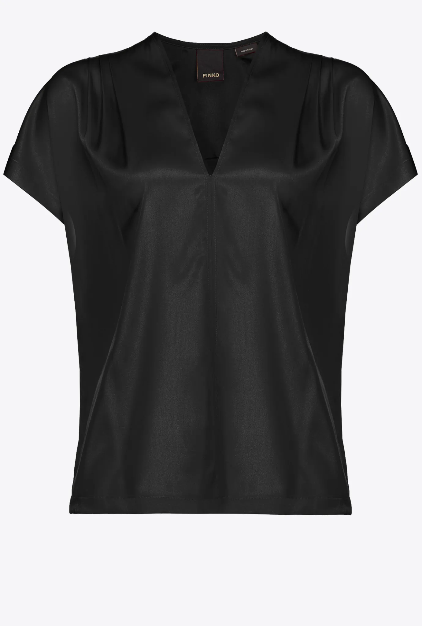 Chemises Et Blouses|PINKO Blouse En Satin Stretch Noir Limousine