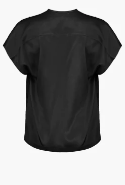 Chemises Et Blouses|PINKO Blouse En Satin Stretch Noir Limousine