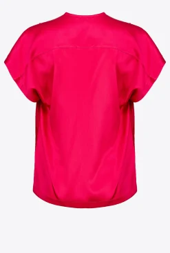 Topwear|PINKO Blouse En Satin Stretch Rose Rouge