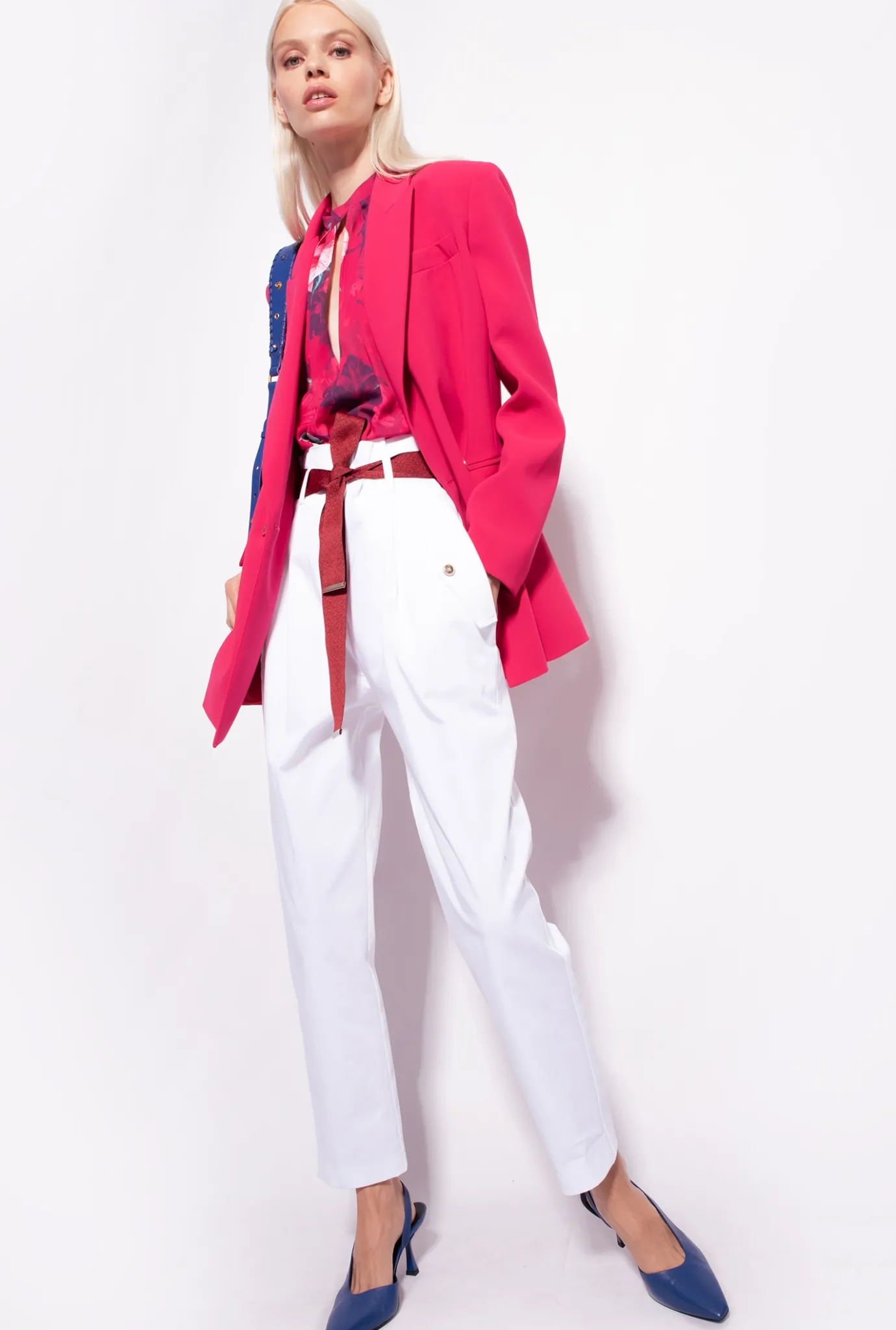 Topwear|PINKO Blouse Sans Manches A Imprime Hibiscus Multi.Fuchsia/Rose