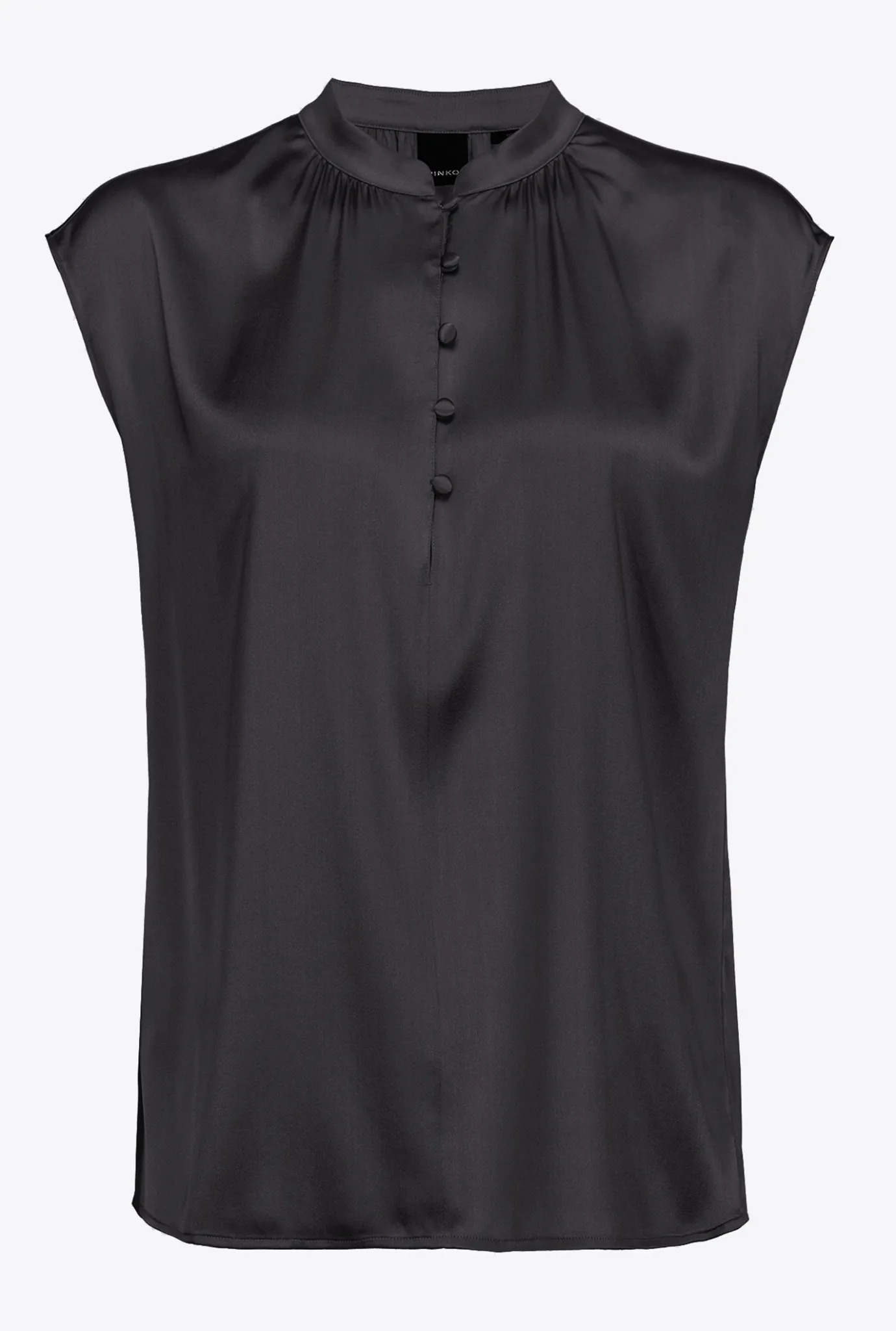 Chemises Et Blouses|PINKO Blouse Sans Manches En Satin Noir Limousine