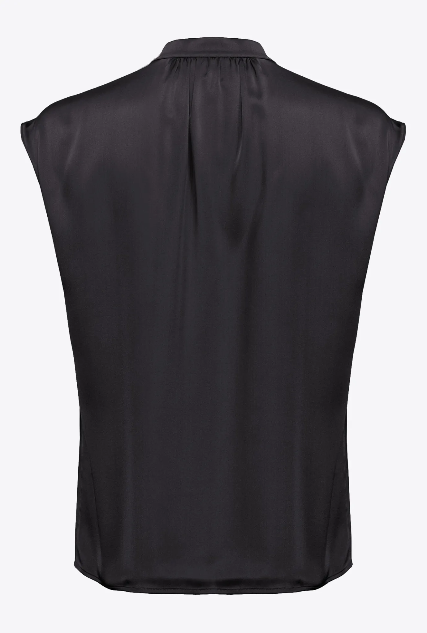 Chemises Et Blouses|PINKO Blouse Sans Manches En Satin Noir Limousine