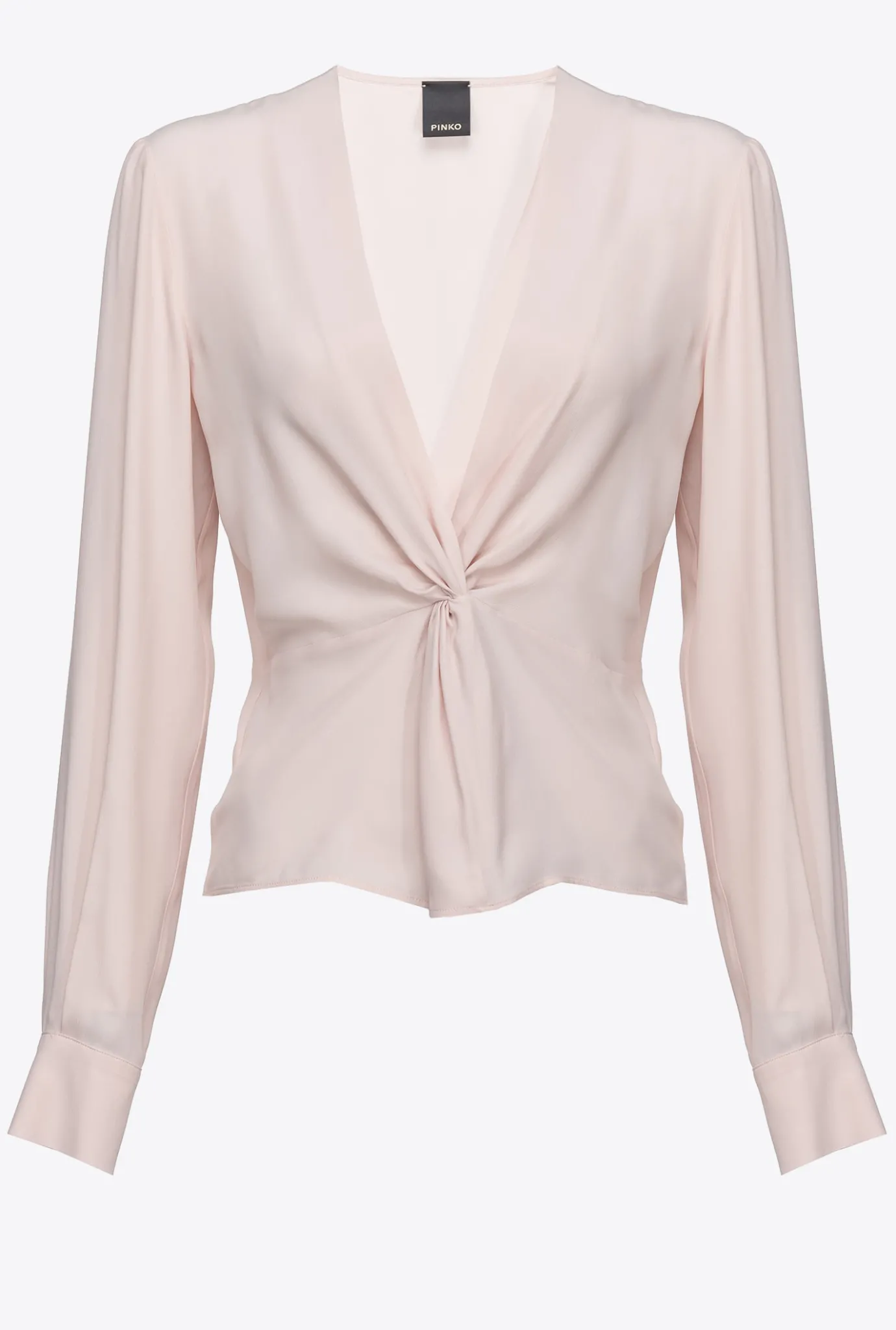 Chemises Et Blouses|PINKO Blouse Torsadee En Soie Rose Peche Sirop