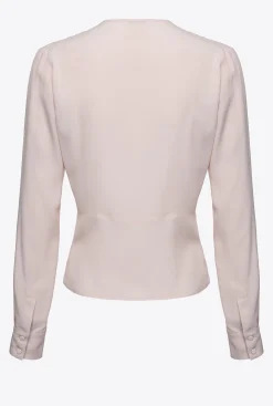 Chemises Et Blouses|PINKO Blouse Torsadee En Soie Rose Peche Sirop