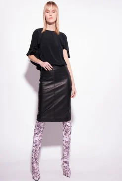 Chemises Et Blouses|PINKO Blouse Volantee Noir Limousine
