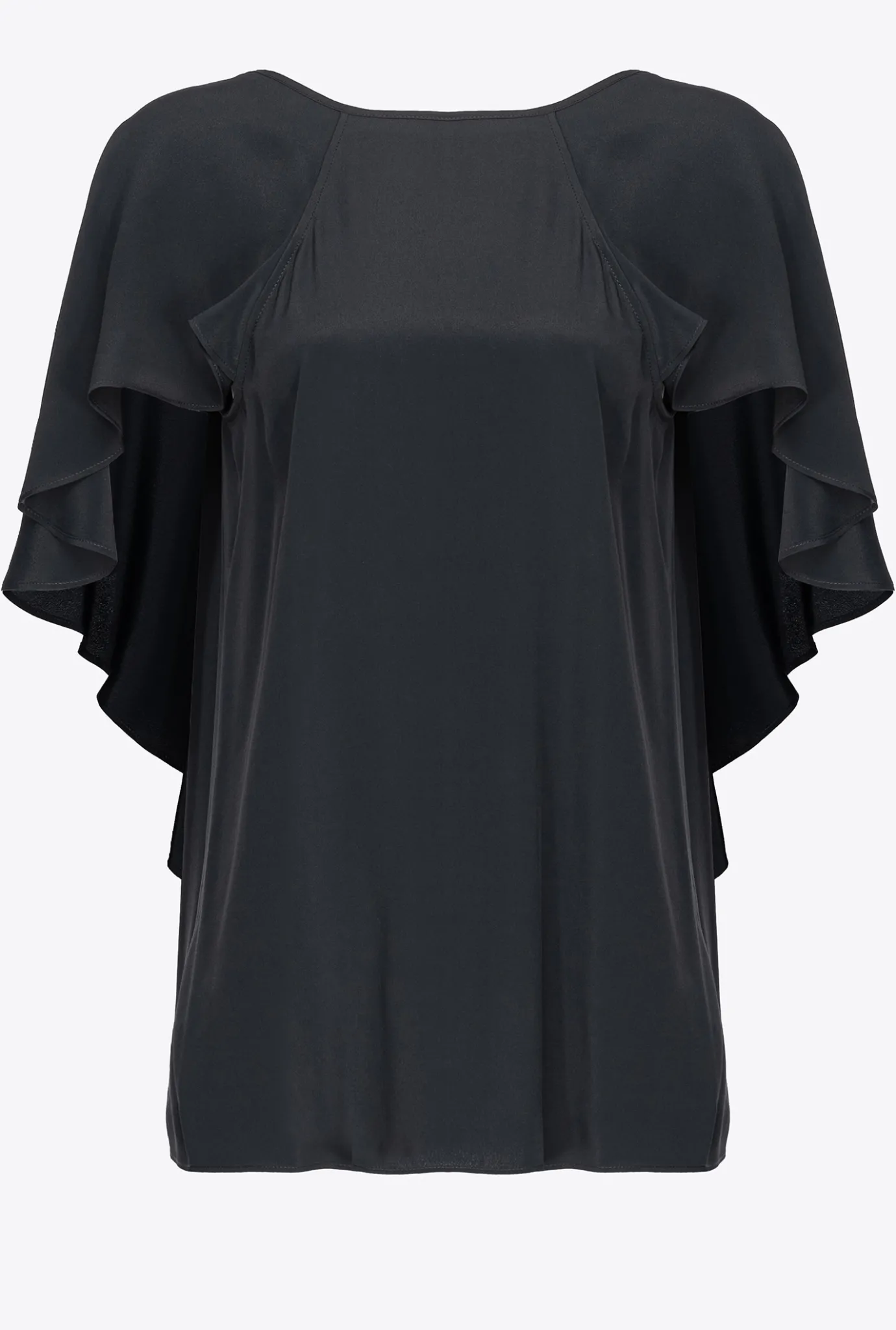 Chemises Et Blouses|PINKO Blouse Volantee Noir Limousine