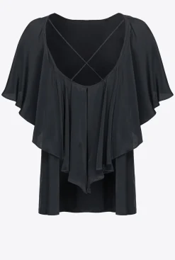 Chemises Et Blouses|PINKO Blouse Volantee Noir Limousine