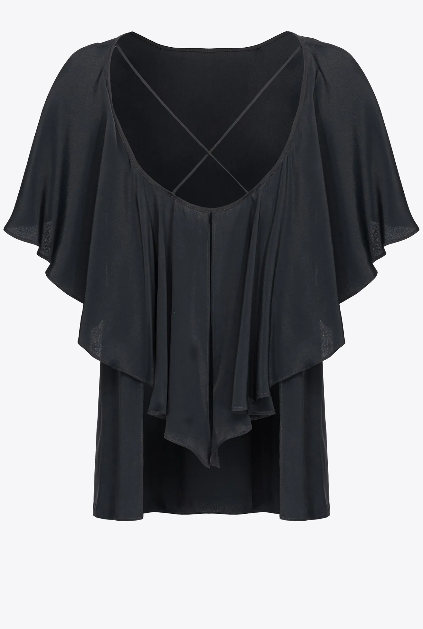 Chemises Et Blouses|PINKO Blouse Volantee Noir Limousine
