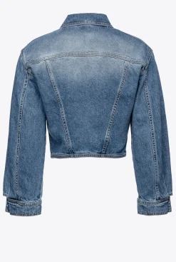 Vêtements D'extérieur|PINKO Blouson En Denim A Lacets Delavage Vintage Moyen