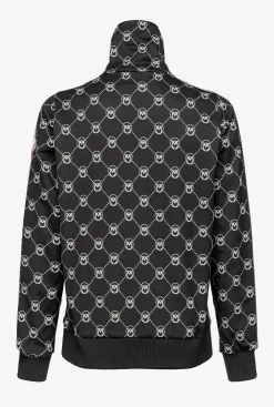 Pièces En Maille|PINKO Blouson En Maille Jacquard Monogram Noir/Ecru