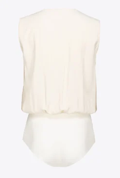 Topwear|PINKO Body Croise En Jacquard Rose Fume Blanc