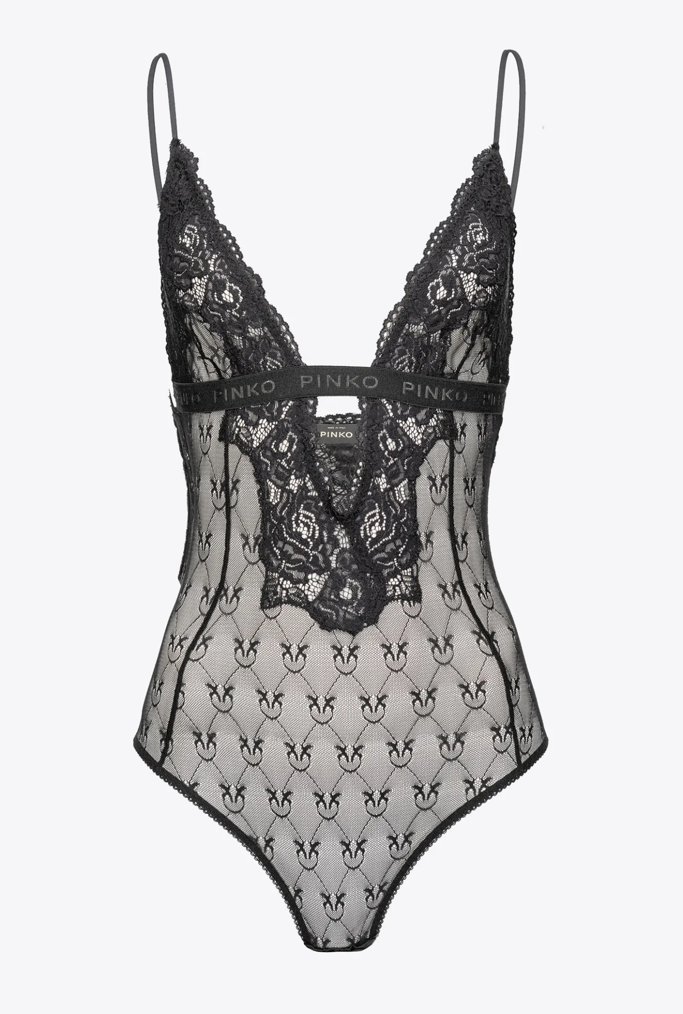 Topwear|PINKO Body Decollete En Dentelle Noir Limousine
