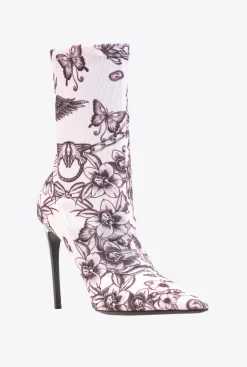 Chaussures|PINKO Bottines En Maille Imprimee Chair/Noir
